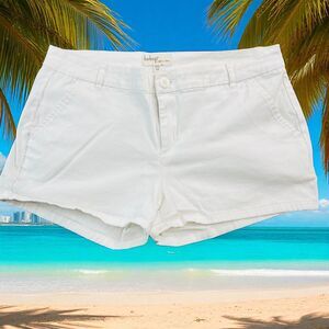 BeBop Womens Shorts Size 11 White Denim Cotton Blend Stretch Low Rise Beach Wear